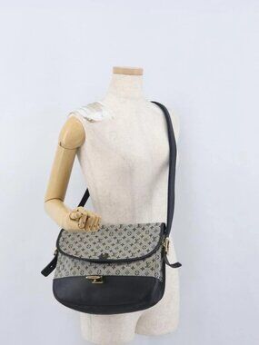 LOUIS VUITTON Monogram Mini Belanger Shoulder Bag Blue M92670 LV Auth bs33620